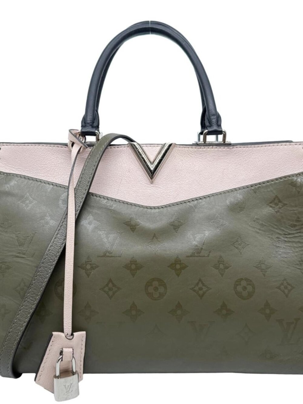 Louis Vuitton  Very Zipped Monogram Leather Tote Shoulder Bag Green 0